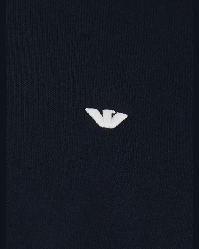 Emporio Armani Logo Cotton Polo Shirt — Navy Navy