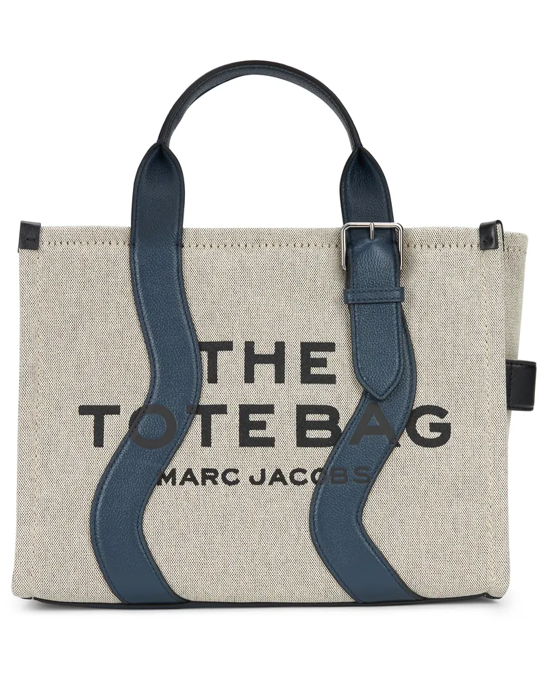 Marc Jacobs Women's Tote Bag Canvas Ivory-Navy Cotton Ivory/navy Navy