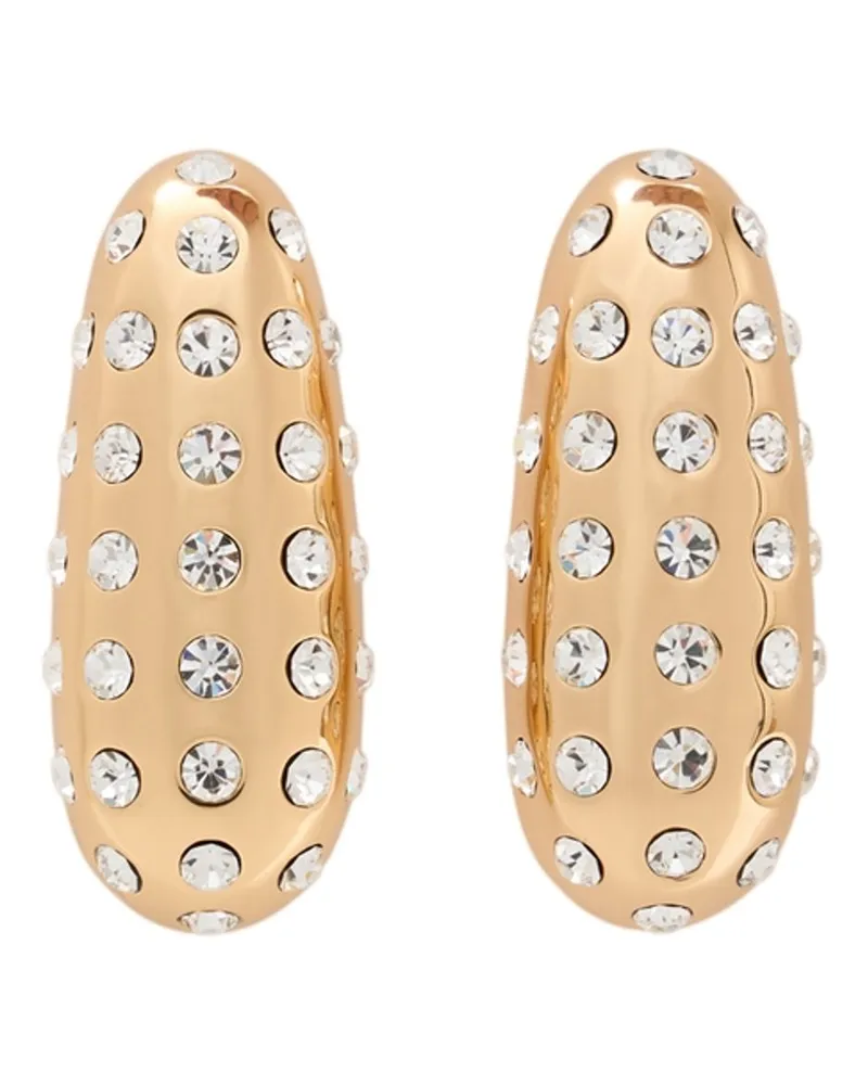 Self-Portrait Crystal Bar Earrings — Gold Gold