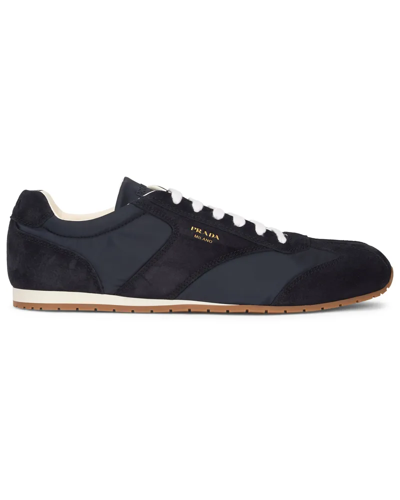 Prada Men's Sneakers Bimat Re-Nylon Suede Blue Polyamide Trainers Navy