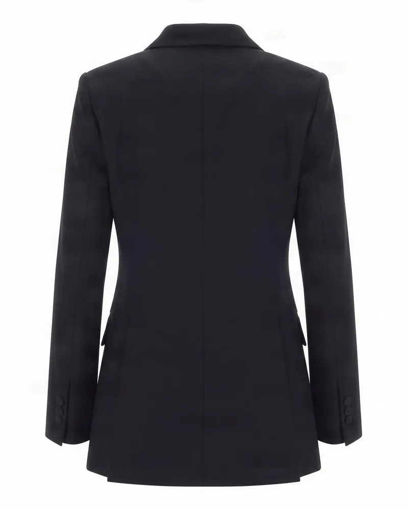 P.A.R.O.S.H. P.A.R.O H. Double-Breasted Virgin Wool Blazer — Black Black