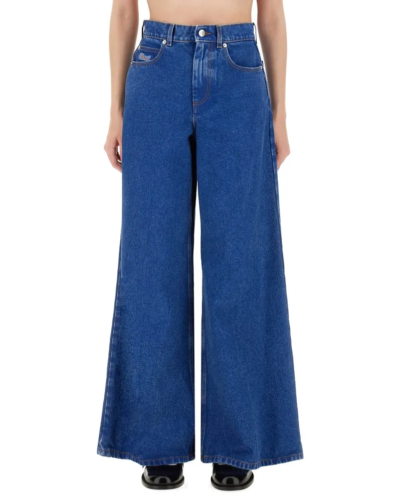 Marni Wide Leg Denim Jeans — Blue Blue