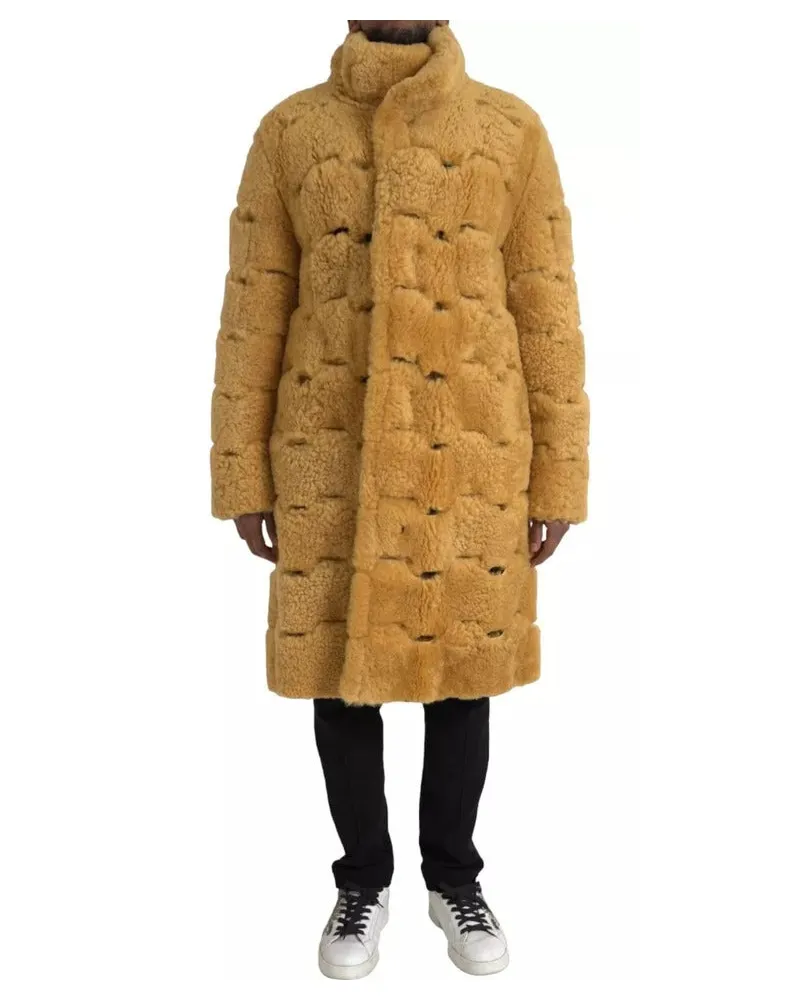 Bottega Veneta Quilted Wool Teddy Coat — Yellow Yellow