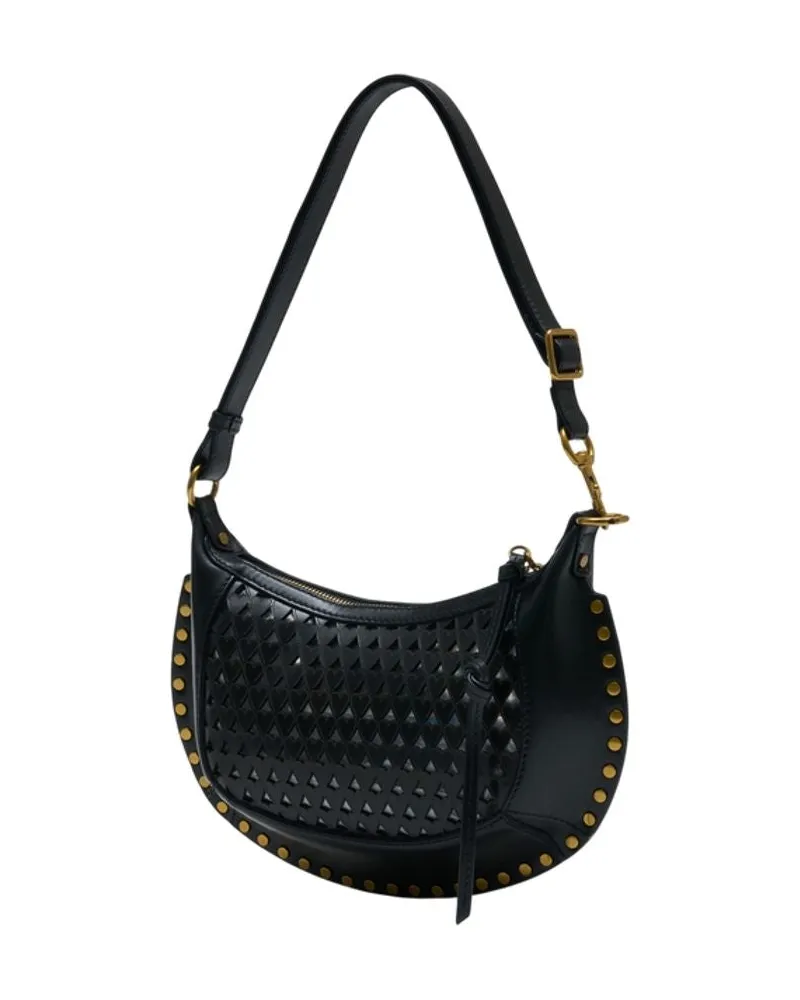 Isabel Marant Women's Oskan Moon Shoulder Bag -  Leather Black Calfskin Shoulder-Hobo-Bags Black