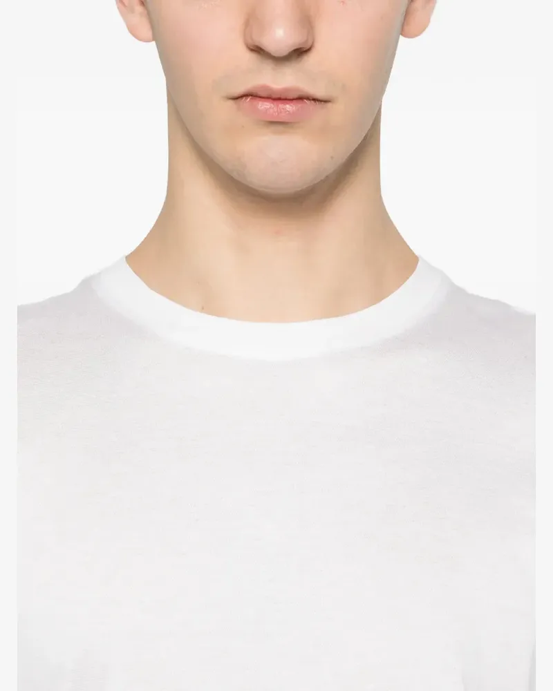 PANICALE Cashmere Men's Round-Neck T-Shirt Ss26 M White