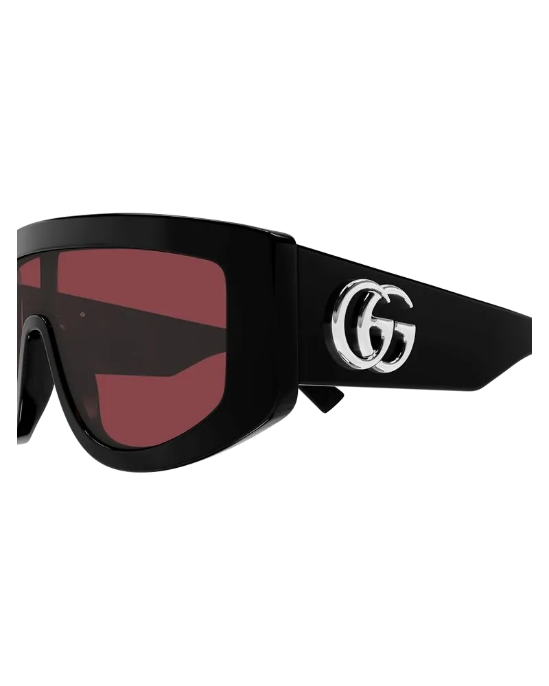 Gucci GG1950S Oversized Shield Sunglasses — Black Black