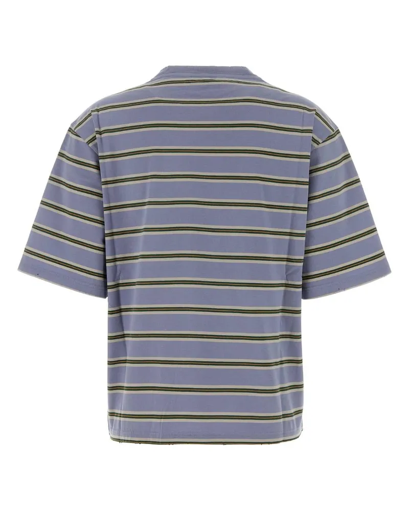 Prada Striped Cotton T-Shirt — Purple Purple