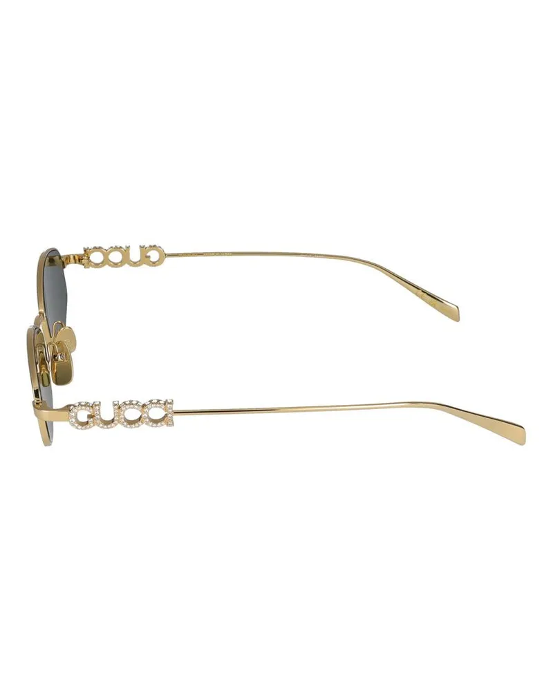 Gucci Women's Sunglasses  Gg1802s 001 Gold Grey 18-145 Metal Gold