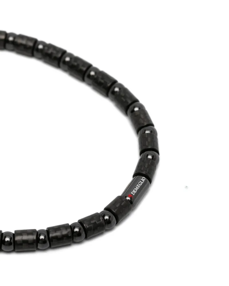 Roberto Demeglio Men's 18kt Rose Gold Carbonio Diamond Bracelet Ss26 W Black