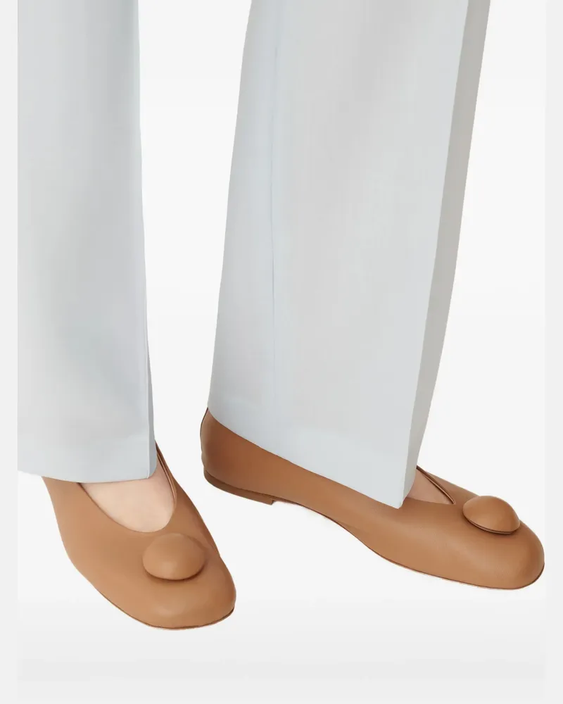 Fabiana Filippi Women's Appliqué Ballet Flats Ss26 W Beige