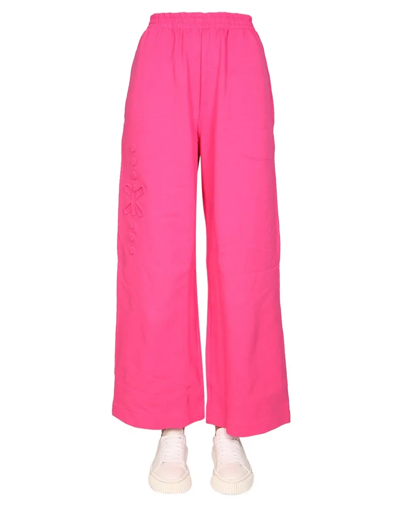 McQ Wide Leg Cotton Joggers — Pink Pink