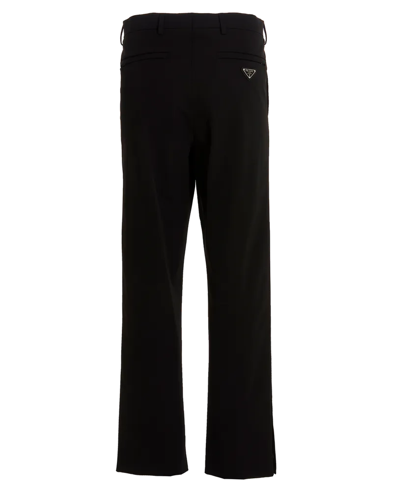 Prada Men's Black Polyester Casual Pants Black