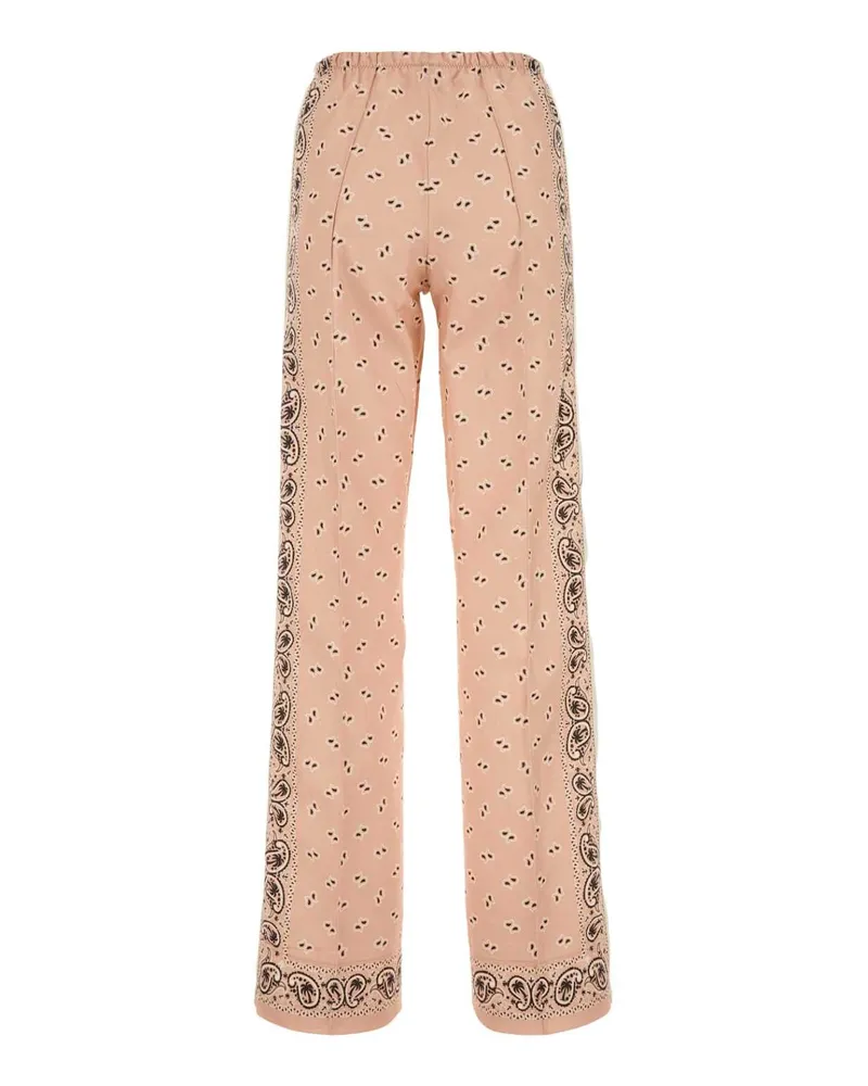 Palm Angels Pinkoffwhite Exterior: Linen Cotton Pantaloni Trousers Pink