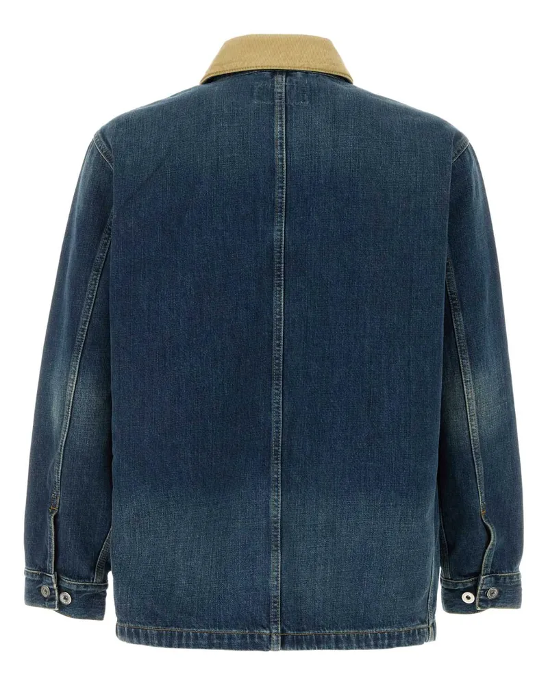 Carhartt WIP Men Denim Warren Chore Coat Bluedustyhbrowndarkusedwash Exterior: Cotton Giubbini Jacket Blue