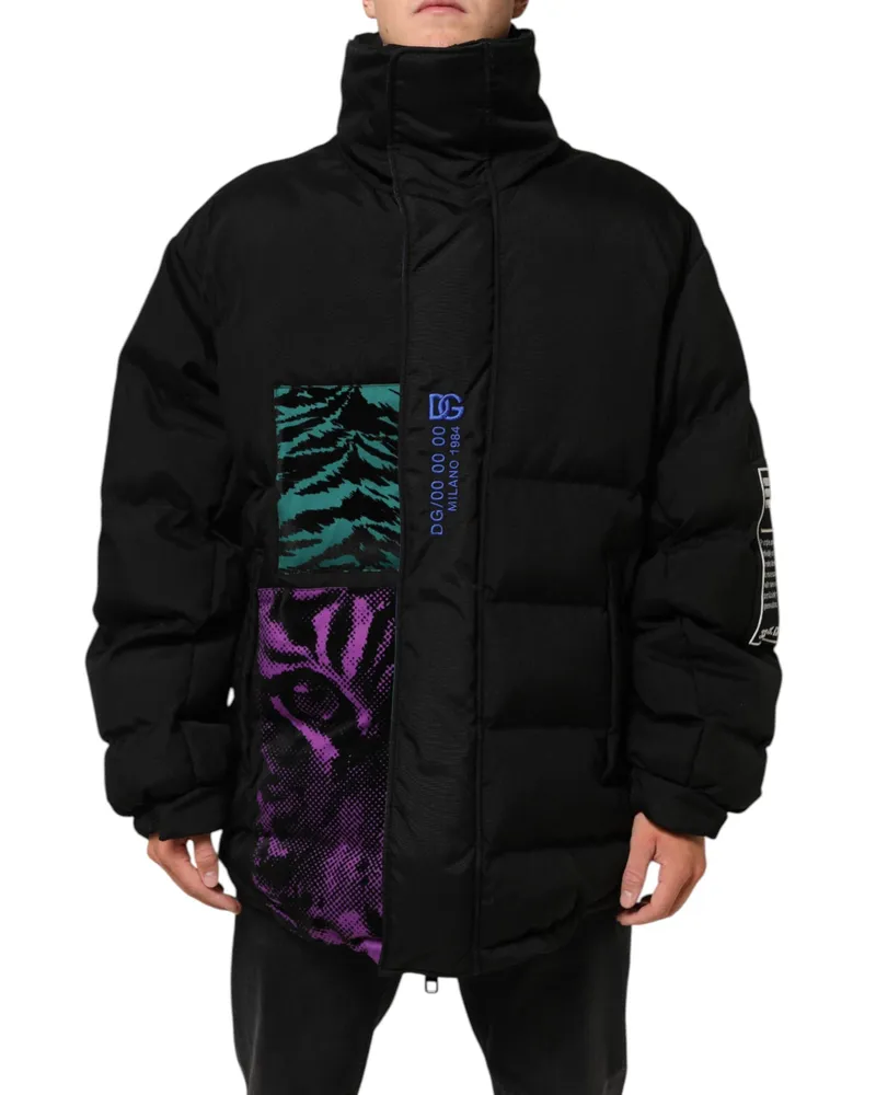 Dolce & Gabbana Black Nylon Puffer Men Full Zip Jacket Co+pa Clothing Black