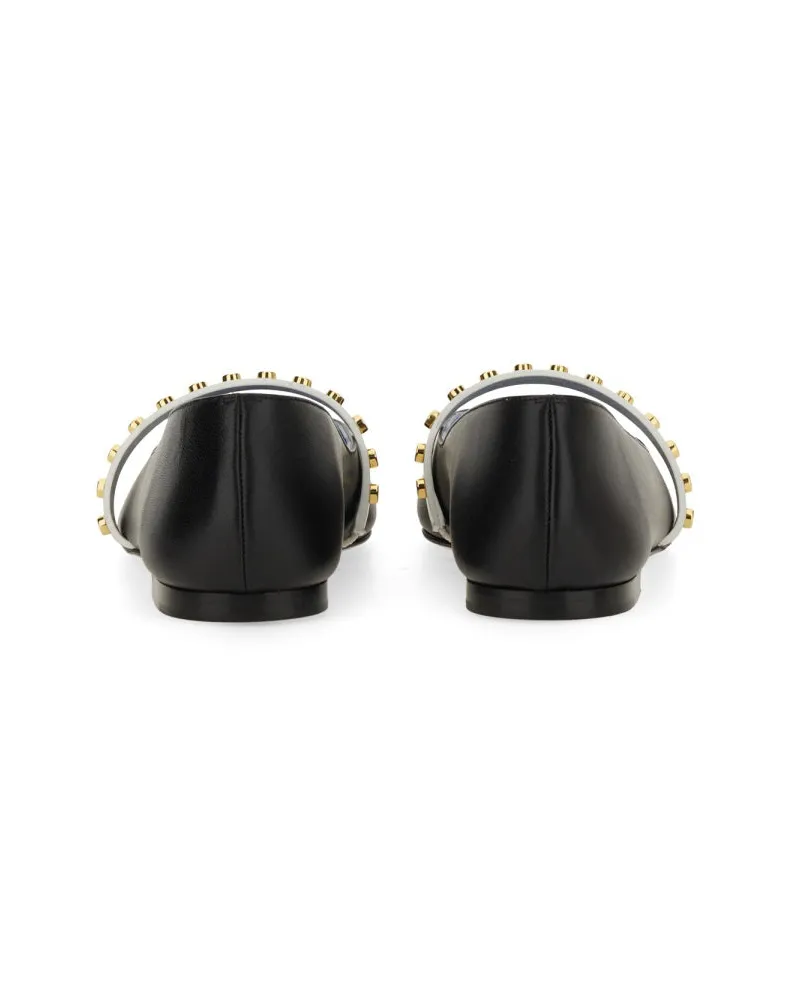 Alexander McQueen Lamb Leather Ballerina Flat — Black Black