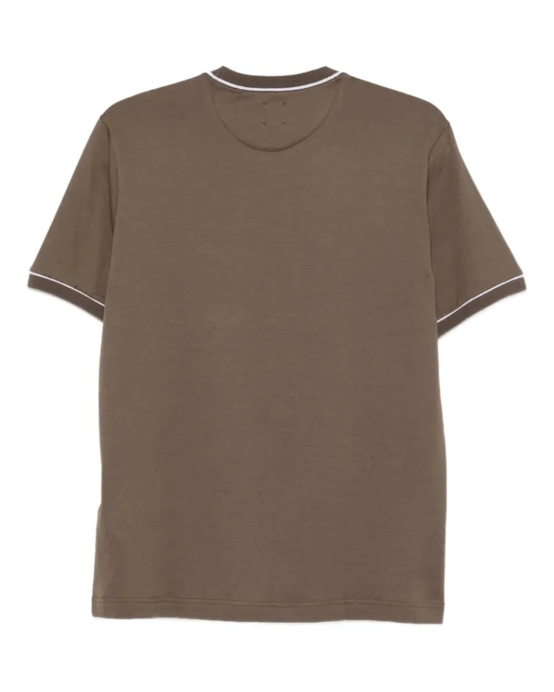 Eleventy Women Contrasting-Trim T-Shirt Aw25 M Brown