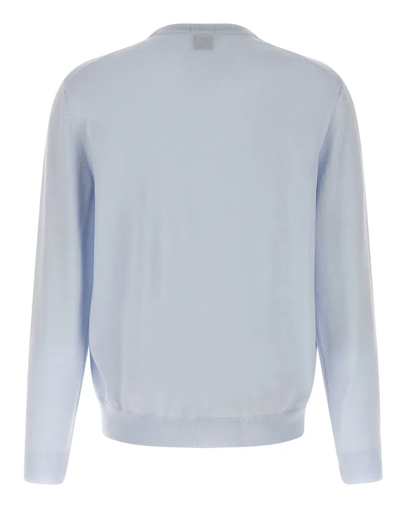 HUGO BOSS Virgin Wool Crew Neck Sweater — Light Blue Light