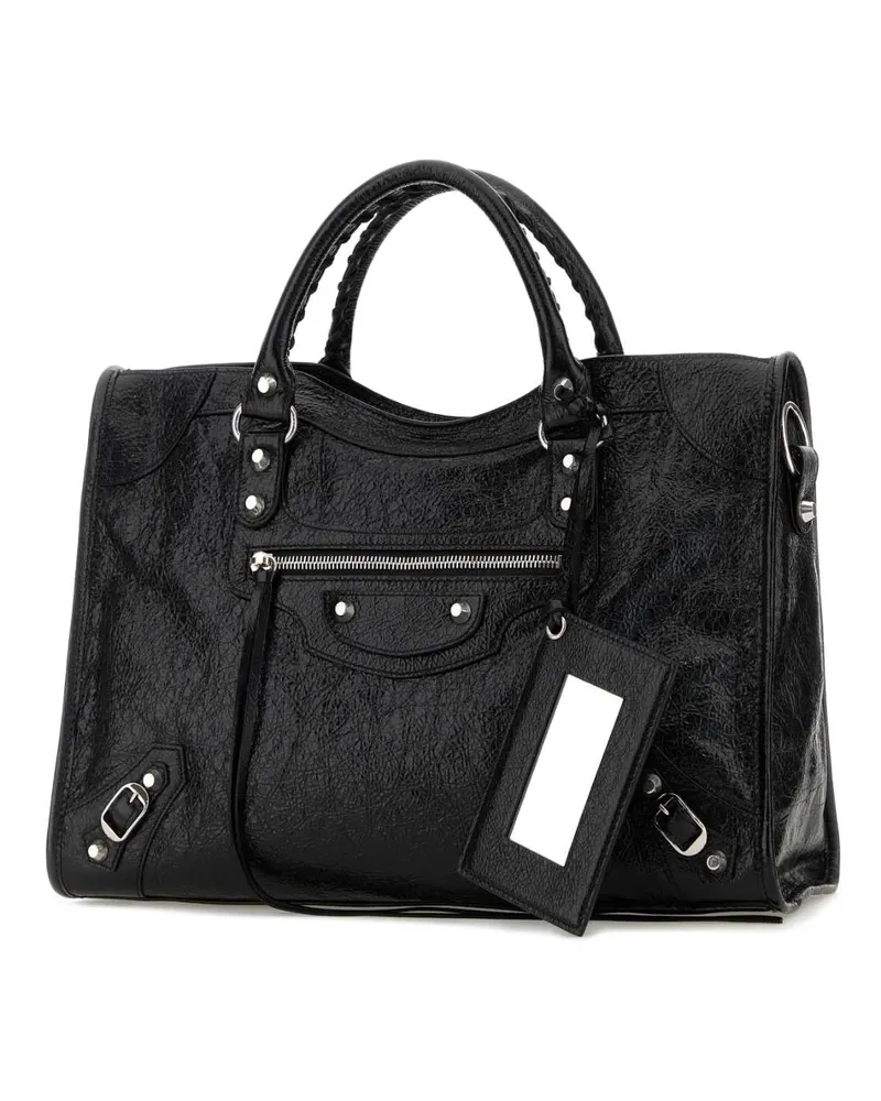 Balenciaga Women's Black Leather Medium Le City Handbag Borse A Mano Bag Black