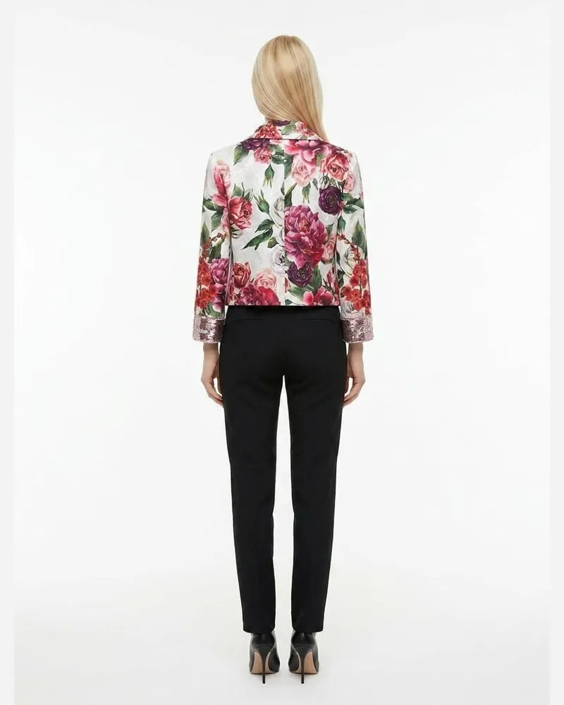 Dolce & Gabbana Floral Cotton-Silk Blend Jacket — Multicolor Multicolor
