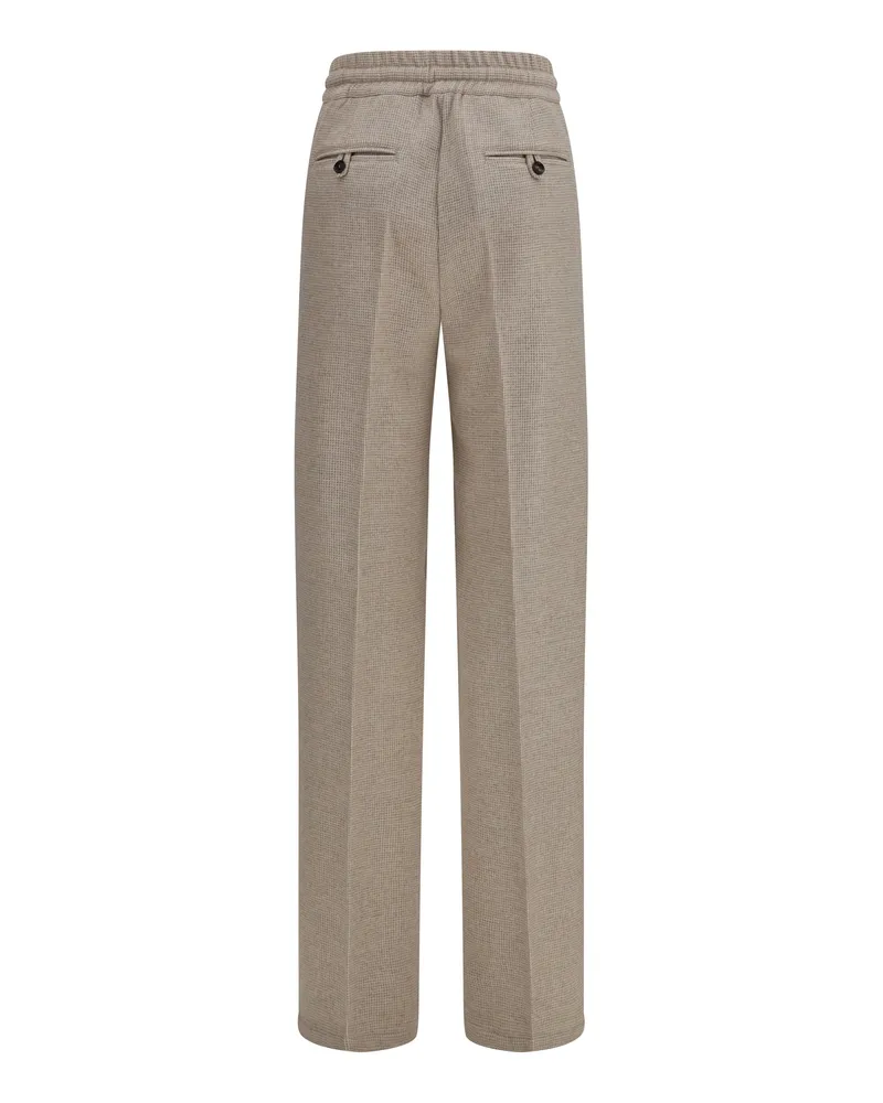 Kiton Women's Cashmere Drawstring Pants Taupe (capra Hircus) Trousers Taupe