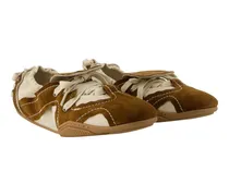 Colorblock Lambskin Sneaker — Brown