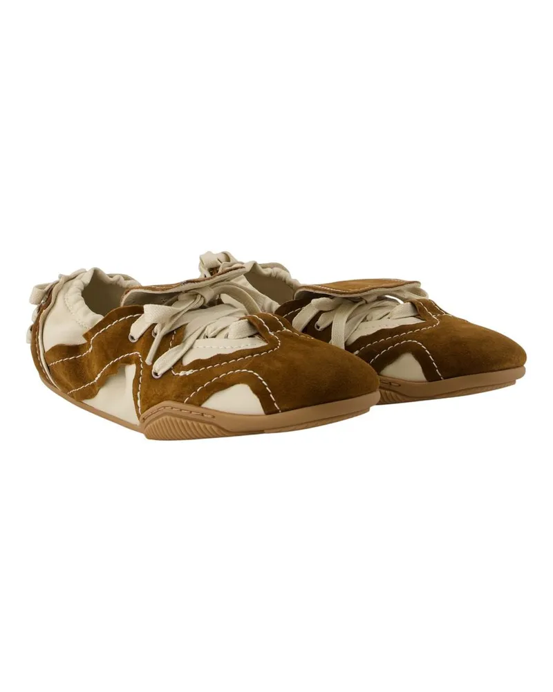 Acne Studios Women's Sneakers -  Leather Brown Lambskin Shoes Brown