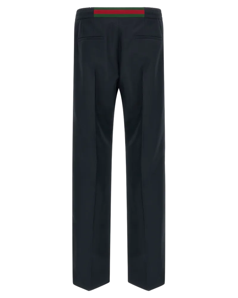 Gucci Men's Blue Polyester Casual Pants Blue