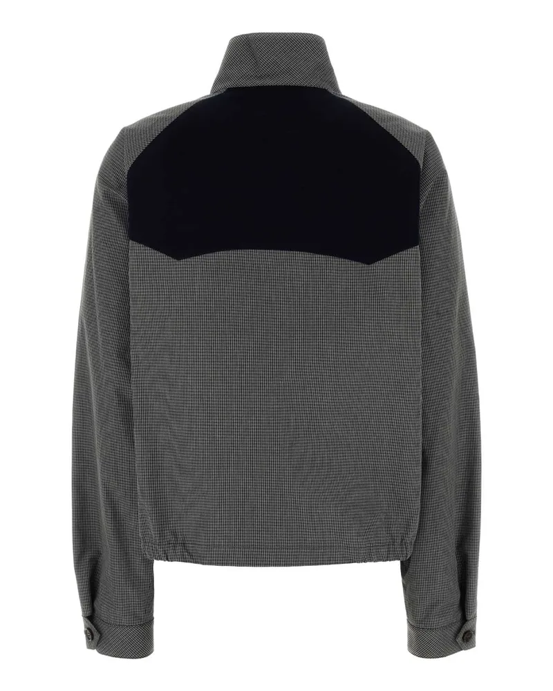 Miu Miu Women's Color-Blocked Cotton Jacket Gray Gray