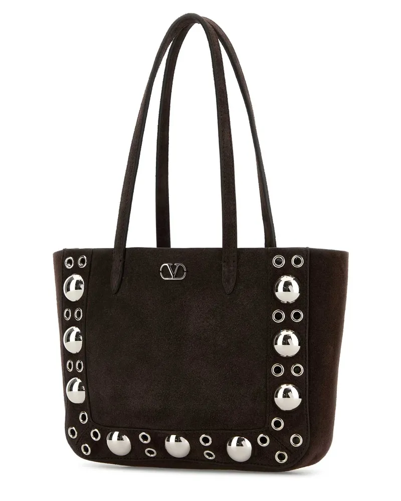 Valentino Garavani Women's Brown Suede Nellcãte Shopping Bag Testadimoro Cowhide - Bos Taurus Borse A Mano Brown