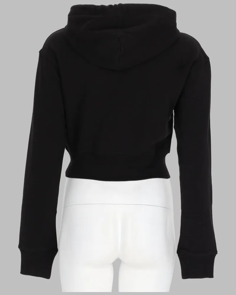 Versace Jeans Women's Sweatshirt With Baroque Emblem Black Cotton Sweatshirts Sweater Black