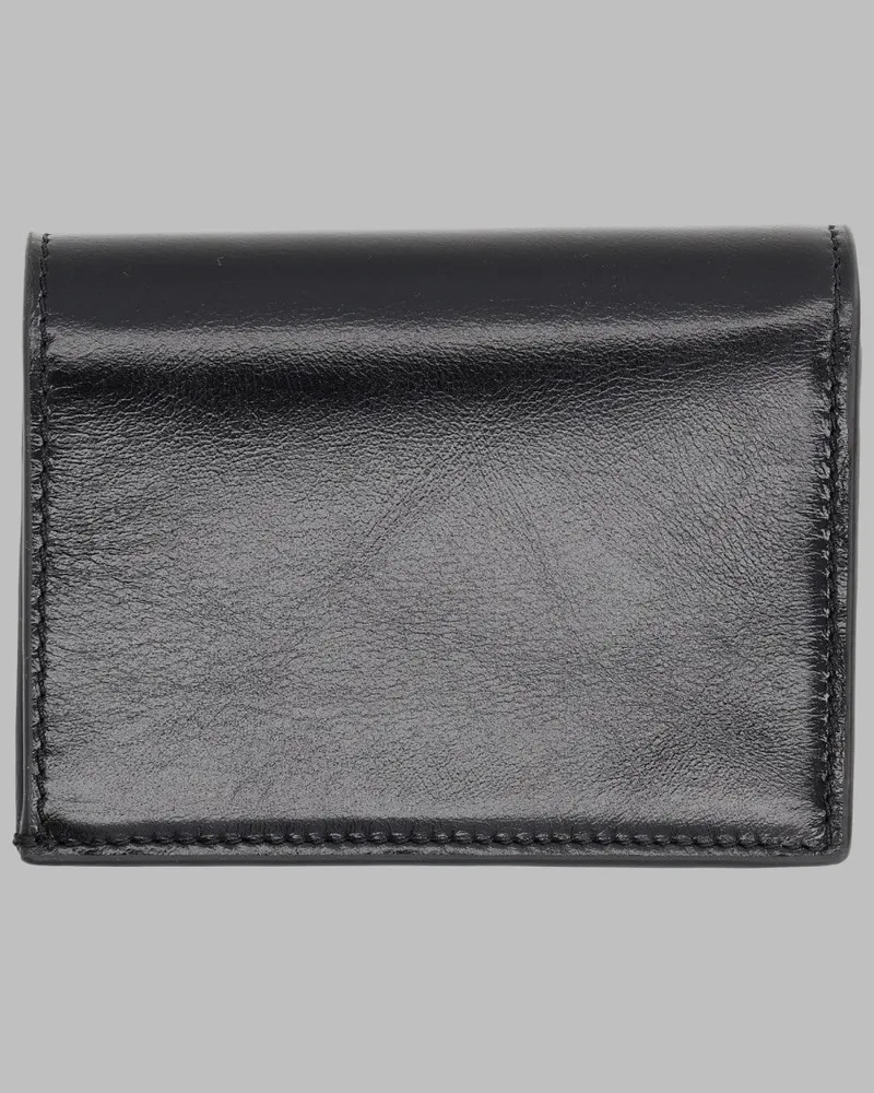Versace Logo-Embossed Leather Wallet — Black Black
