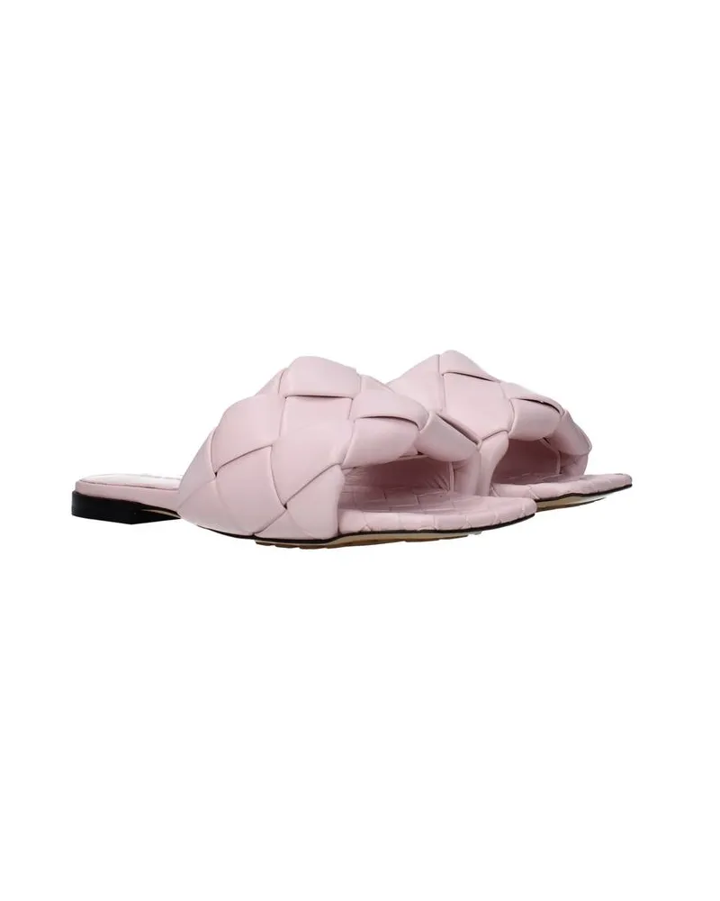 Bottega Veneta Women's Multicolor Calfskin Flat Sandals Pink