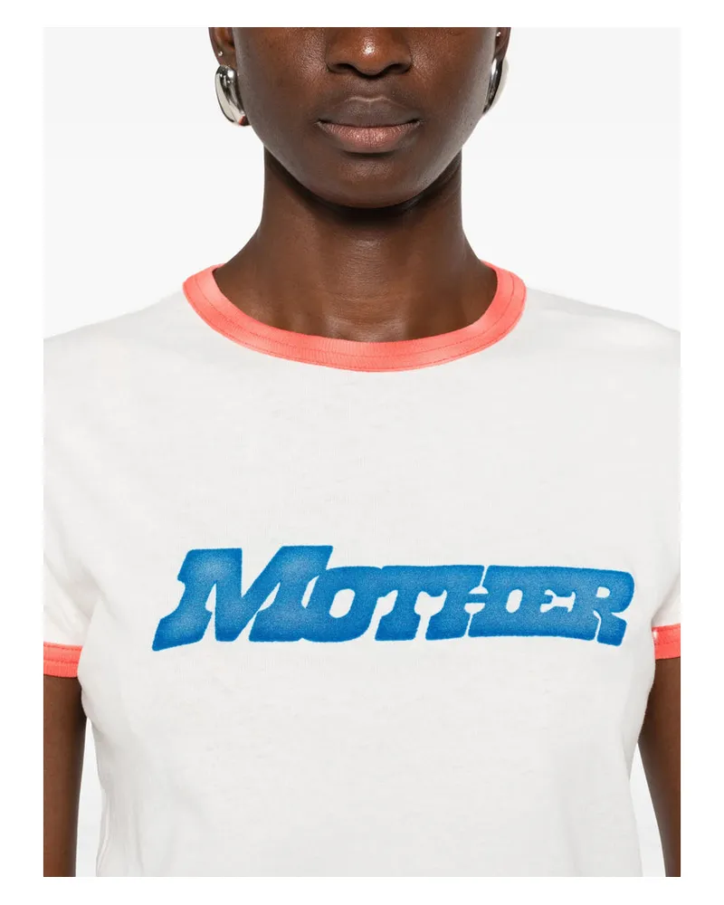 Mother Cotton Ringer T-Shirt — White White