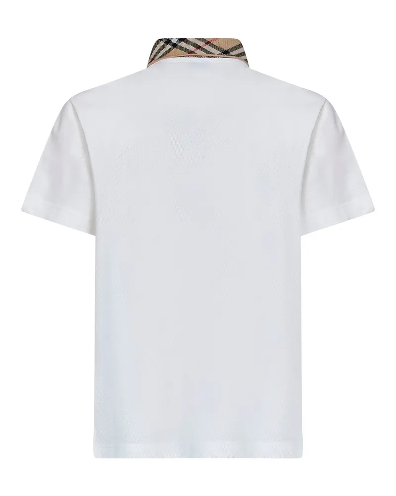 Burberry Check Polo Shirt — White White