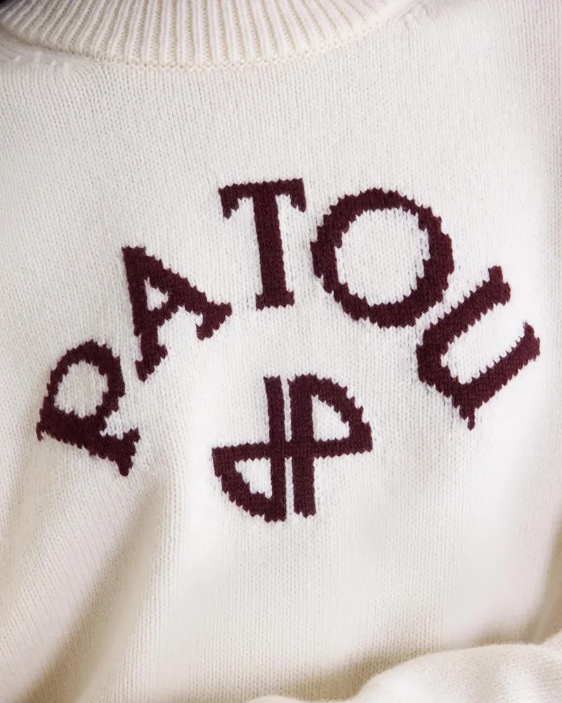 Patou Logo and JP Monogram Intarsia Sweater — White White