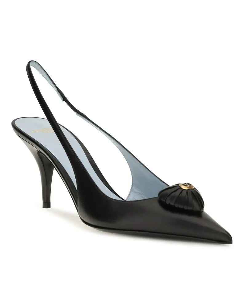 Valentino Garavani Women's Coeur Royal Slingback Leather Pumps Nero Sandal Black