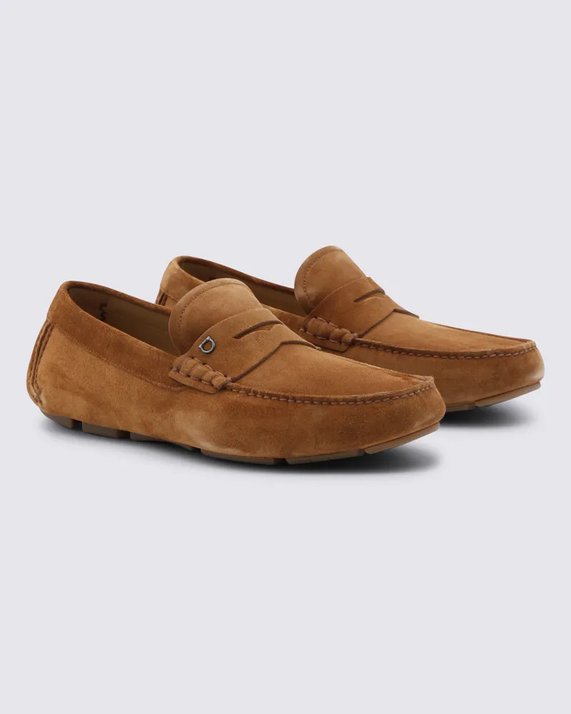 Ferragamo Men's Flat Shoes _cover Le Sole Rubber Brown