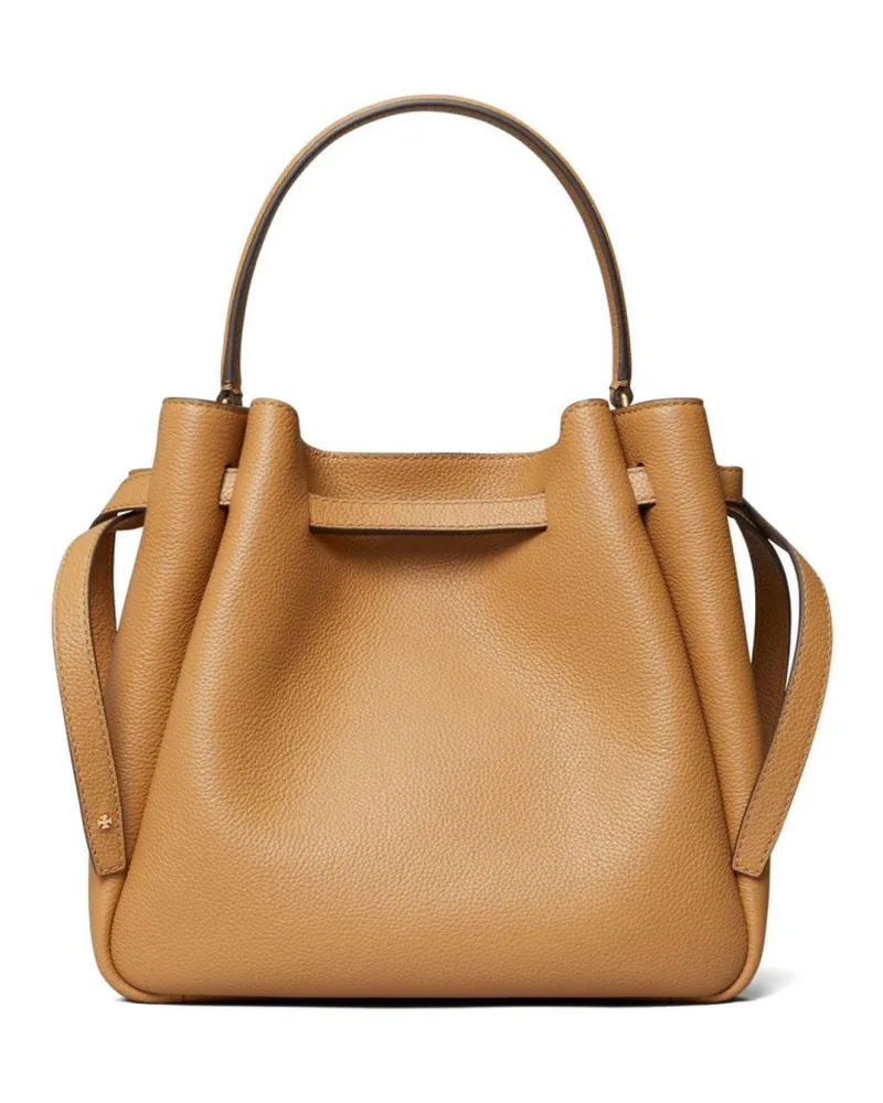 Tory Burch Romy Leather Shoulder Bag — Beige Beige