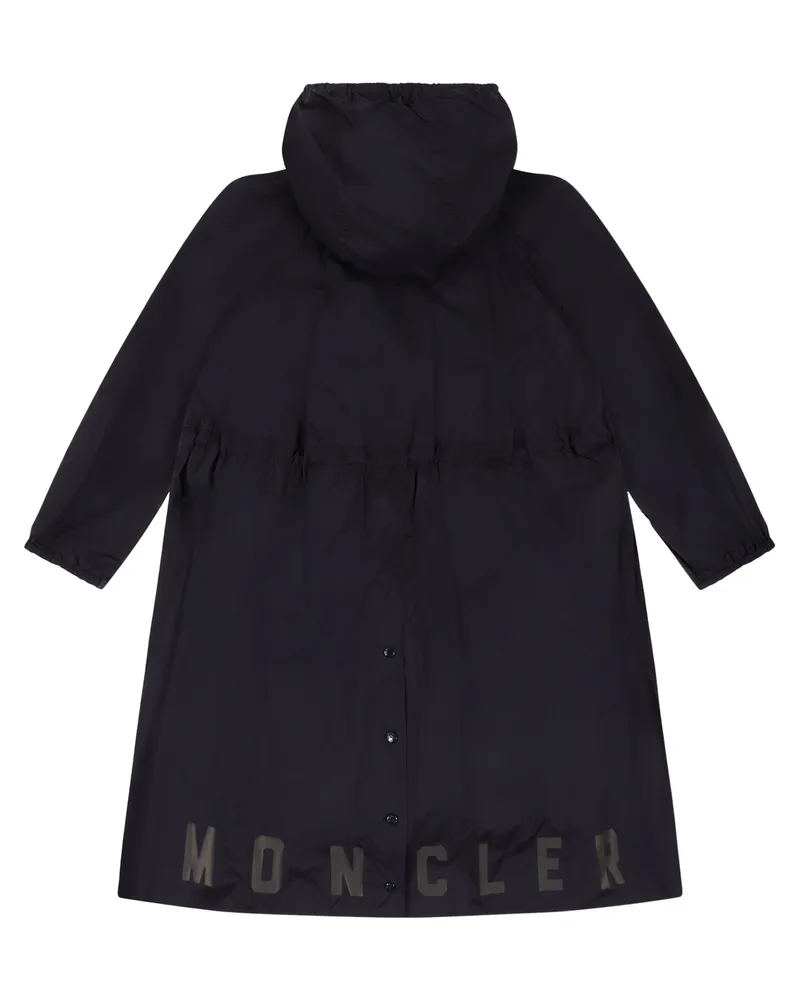 Moncler Girls' Lins Hooded Windbreaker Blue Polyamide Jacket Black