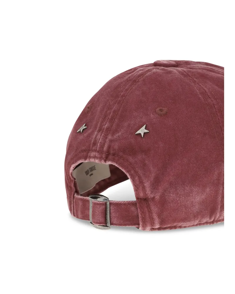 Golden Goose Women's Baseball Cap Journey Windsor Wine Cotton Hat Red