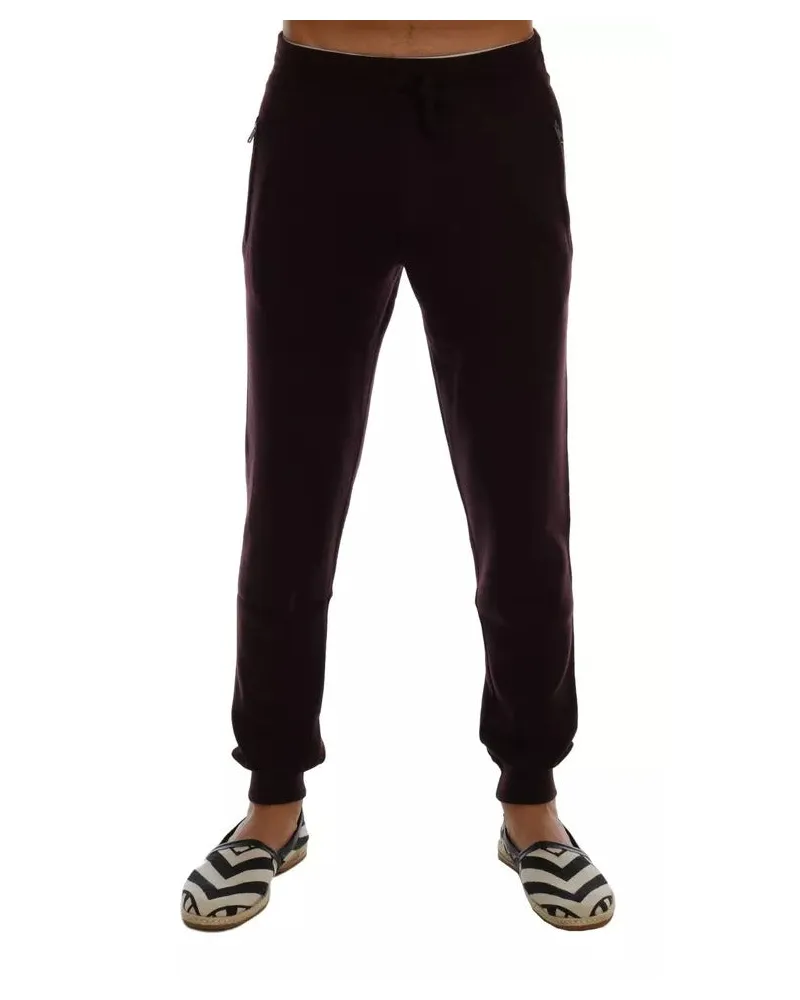 Dolce & Gabbana Men's Purple Cashmere Gym Training Sport Pants Purple