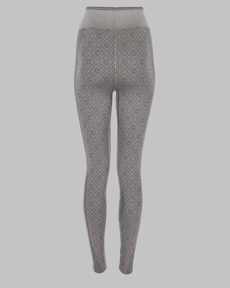 Casablanca Paris Seamless Monogram Jacquard Leggings — Gray Gray