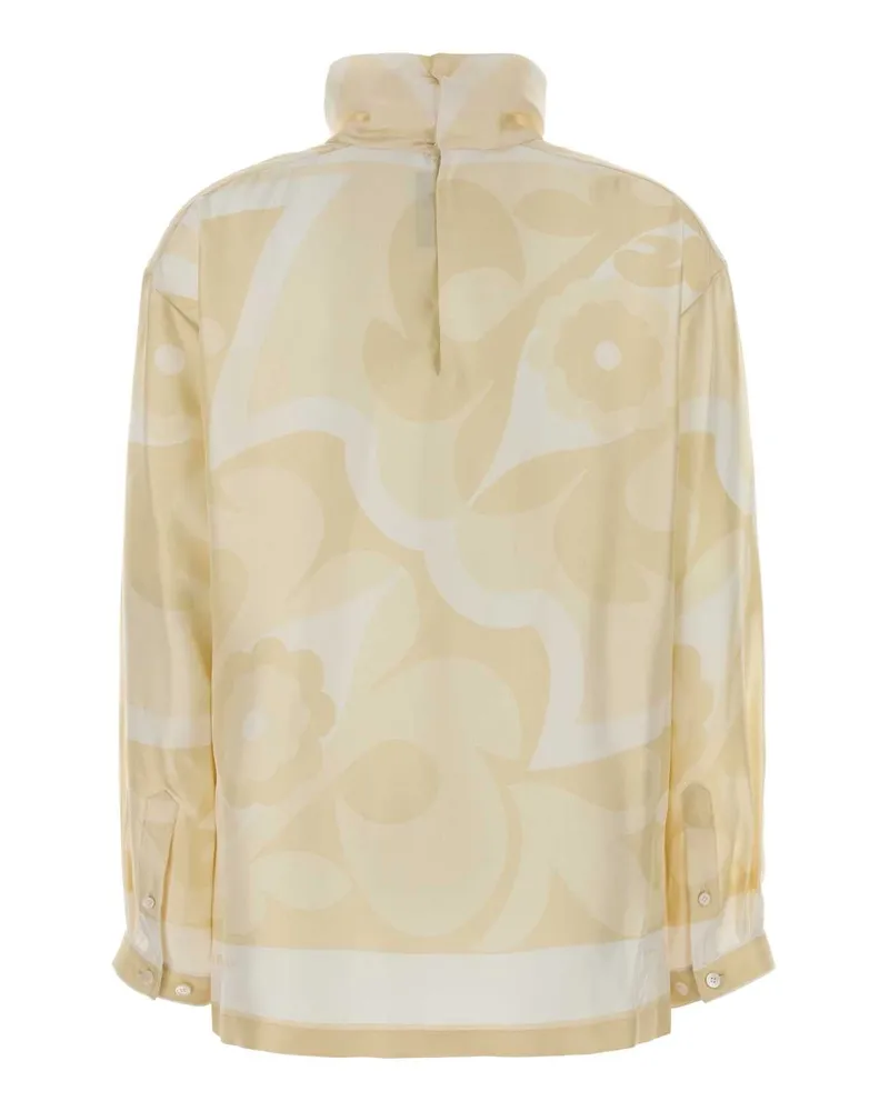 Carven 6261k21118 N761 Daisyflowers Exterior: Silk Maglie Sweater Beige