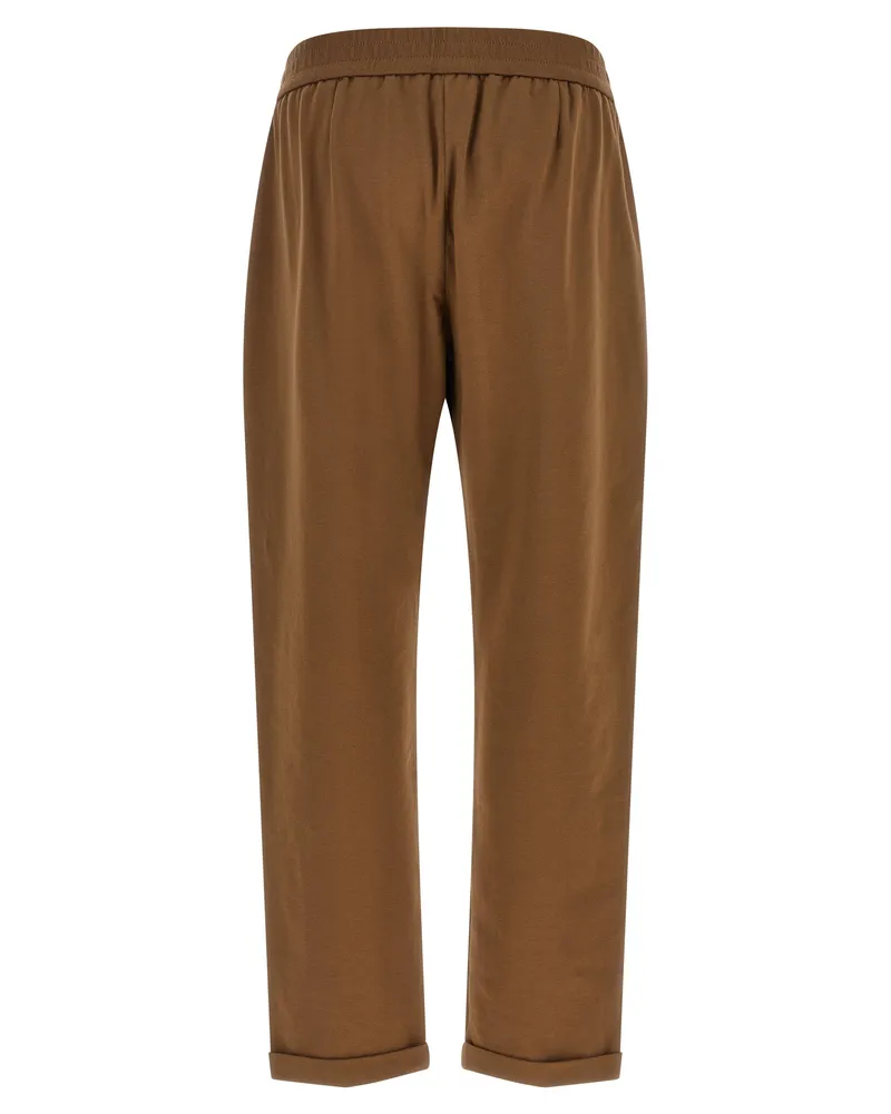 Brunello Cucinelli Women's Brown Cotton Joggers (workout Pants Brown