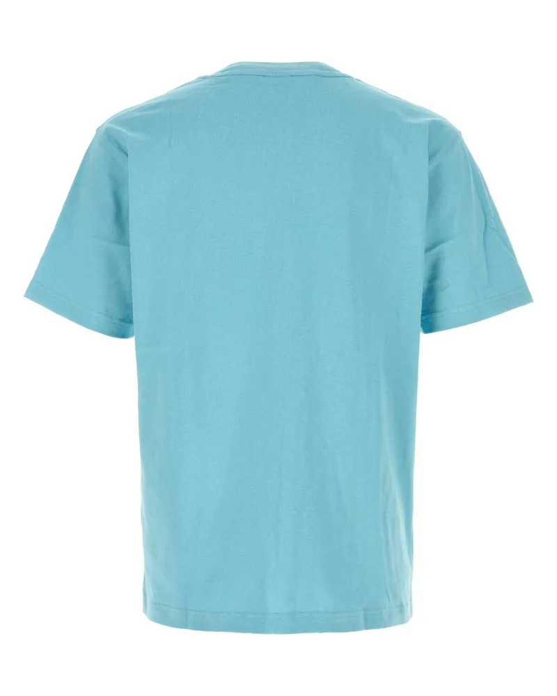 New Balance Men's Turquoise Cotton T-Shirt Taffyblue Exterior Blue
