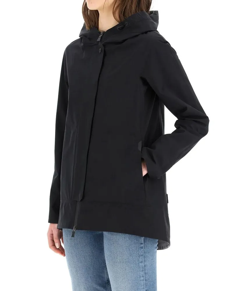 Herno Women Blue Polyester Shell Jacket Clothing Navy