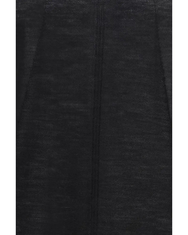 Rick Owens Men's Sweater Biker Level Black Merino Wool 