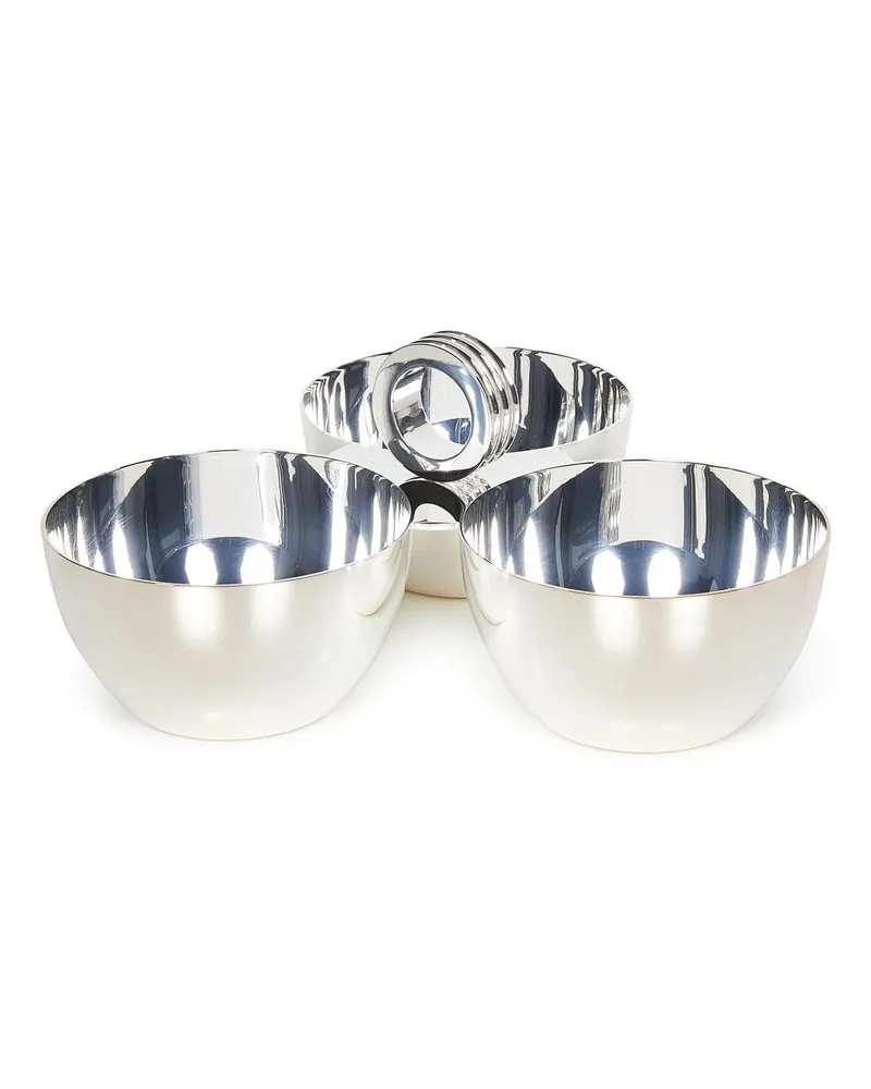 Ralph Lauren Home Unisex Serving Bowl Montgomery Silver Silver-Plated Brass Serveware Silver