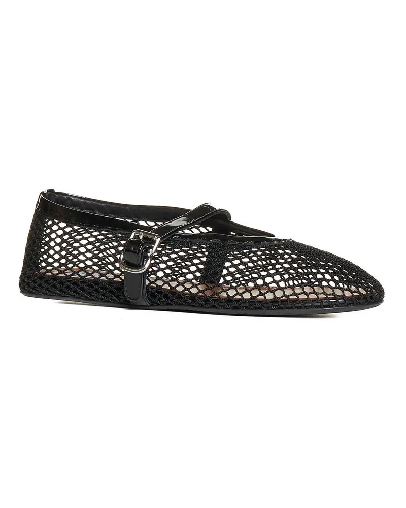 Alaïa Women's Ballet Flats With Patent-Leather Trim Black Lambskin Ballerina Shoes Black
